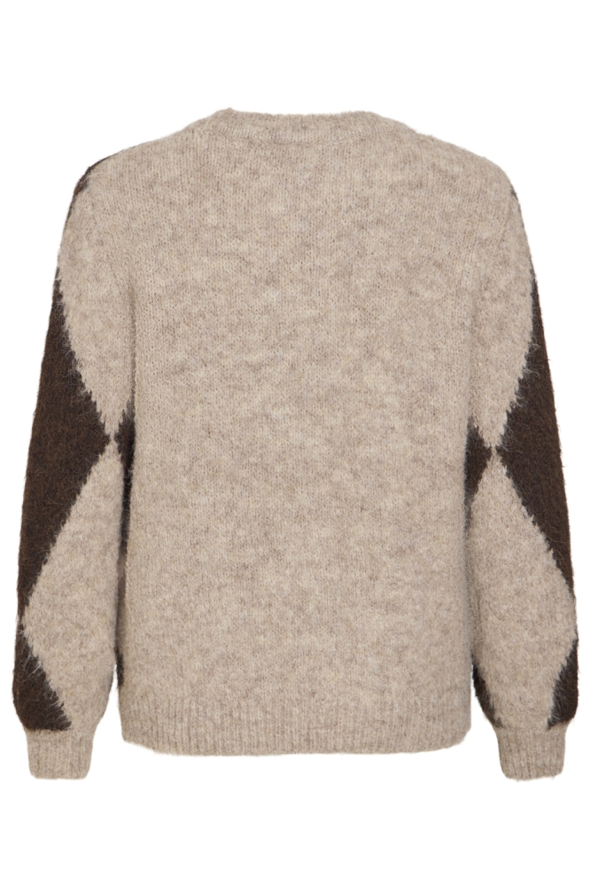Vila beige dames trui | Achteraanzicht