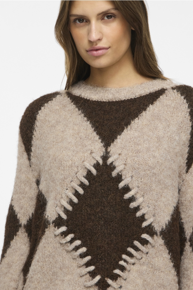 Vila beige dames trui | Close up