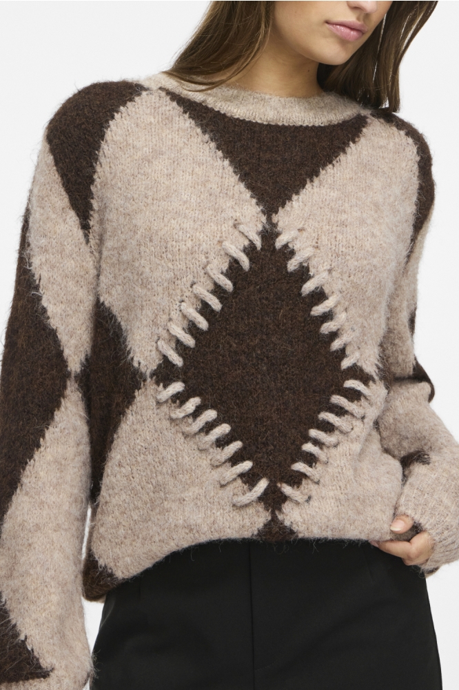 Vila beige dames trui | Kleurstaal