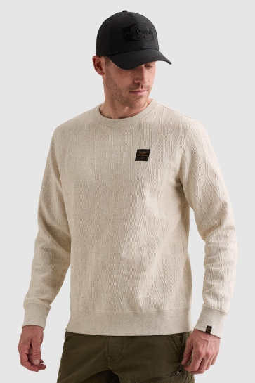 PME legend Trui SWEATSHIRT MET ALLOVER JACQUARDPATROON EN BADGE PSW2609471 910