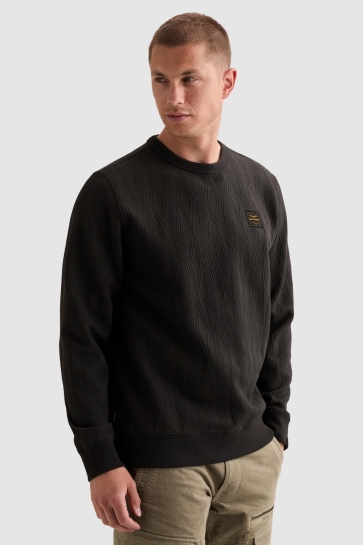 PME legend crewneck jacquard sweat Blauw