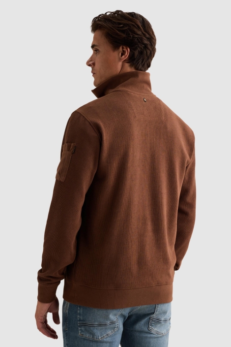 PME legend bruine heren trui | Model achteraanzicht