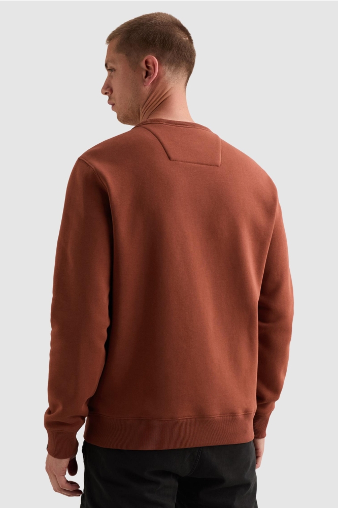 PME legend bruine heren sweater | Model achteraanzicht