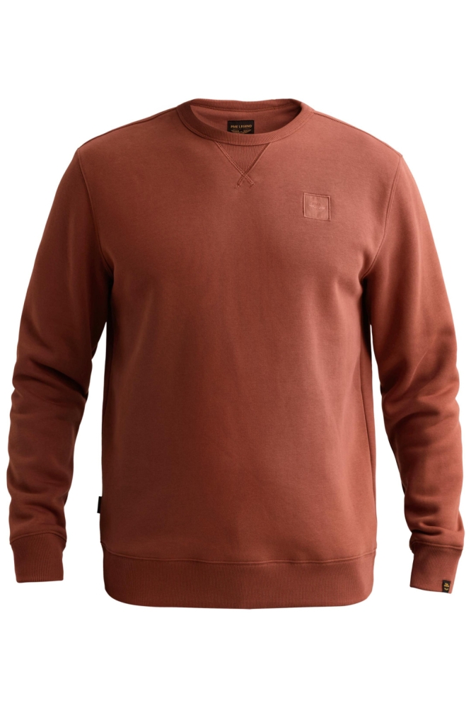 PME legend bruine heren sweater | Vooraanzicht