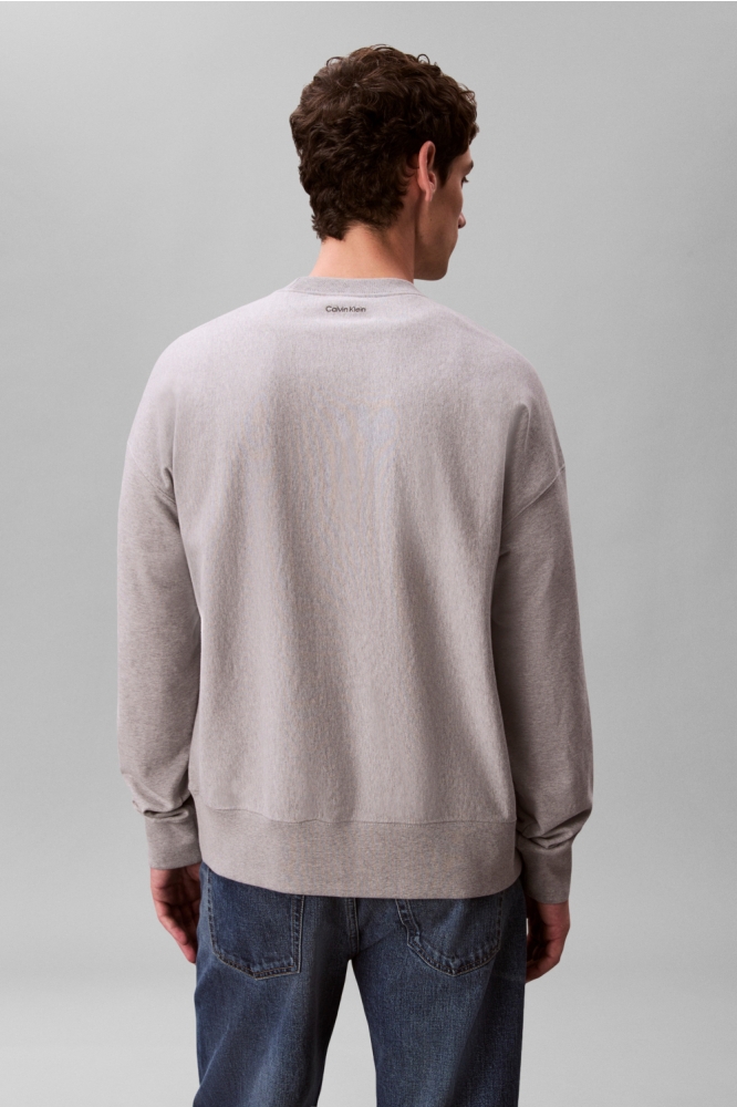 Calvin Klein grijze heren sweater | Model achteraanzicht