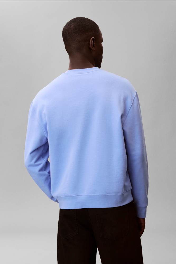 Calvin Klein blauwe heren sweater | Model achteraanzicht