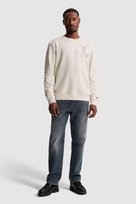 Cast Iron beige heren sweater | Model