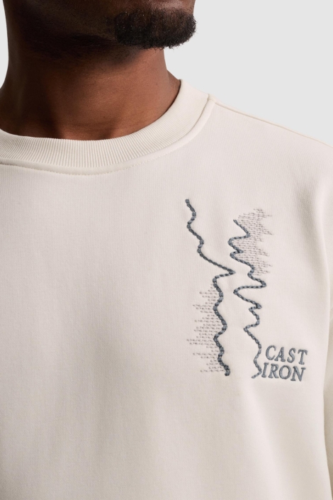Cast Iron beige heren sweater | Close up