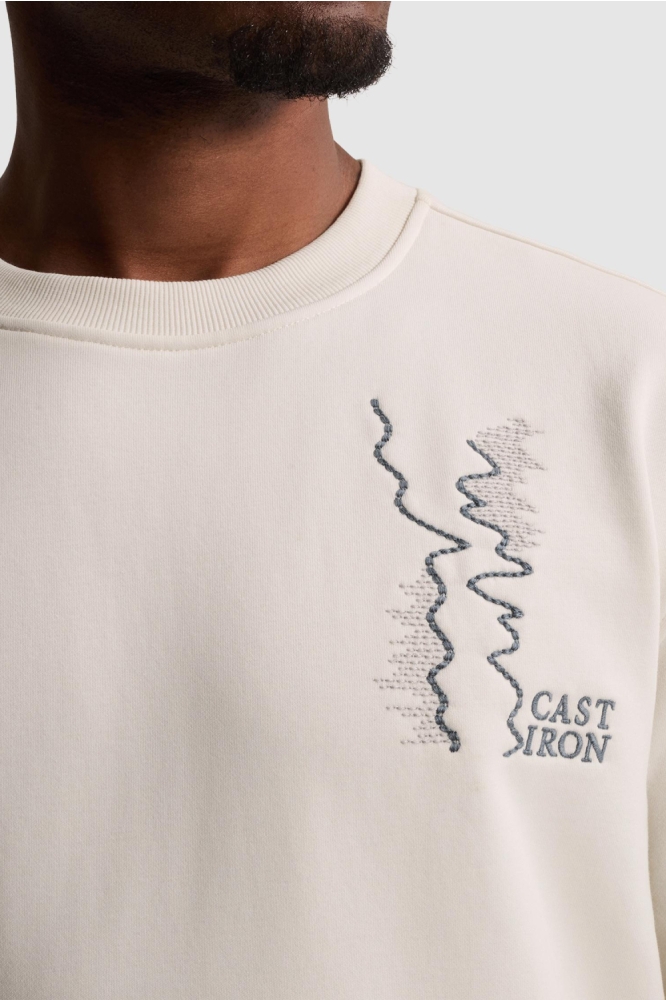 Cast Iron beige heren sweater | Close up