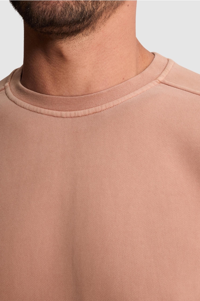 Cast Iron oranje heren sweater | Close up