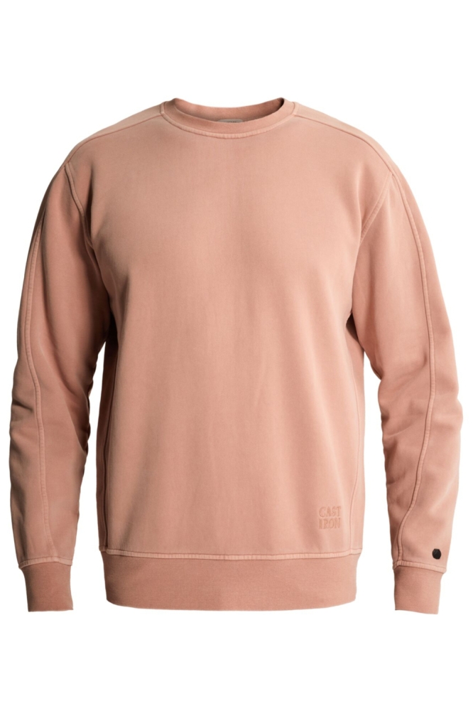 Cast Iron oranje heren sweater | Vooraanzicht