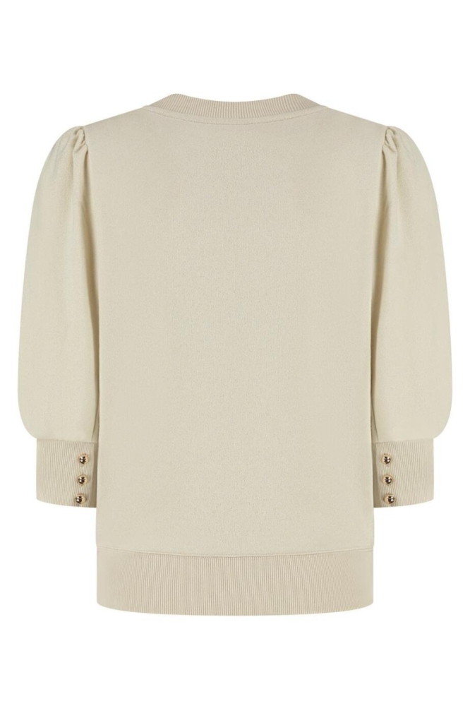 Lady Day ecru dames sweater | Achteraanzicht