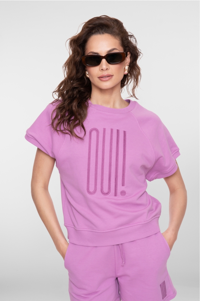 Geisha paarse dames sweater | Model vooraanzicht