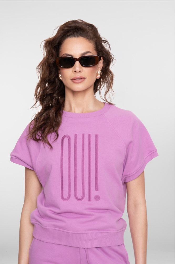 Geisha paarse dames sweater | Model vooraanzicht