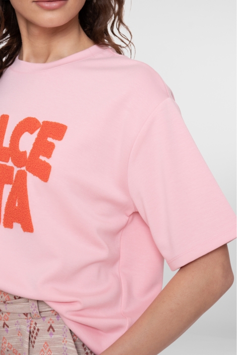 Geisha roze dames t-shirt | Close up