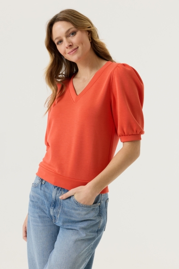 Garcia sweater SWEATER MET KORTE MOUWEN P260265 9965 Paprika