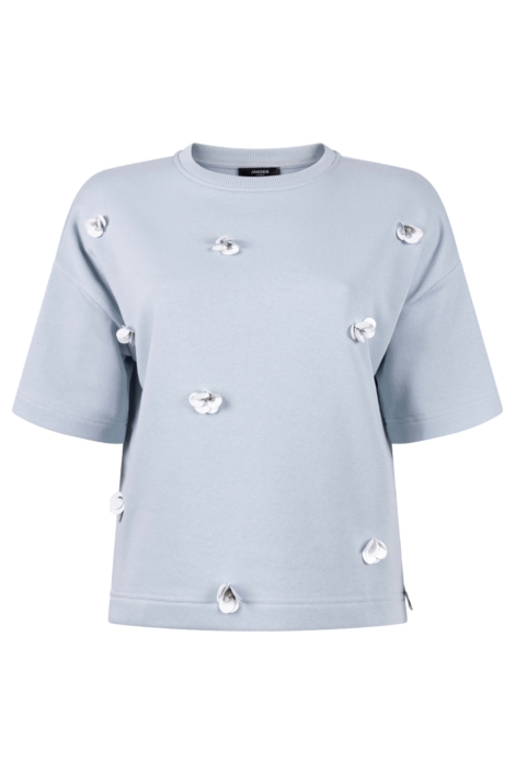 Juffrouw Jansen blauwe dames sweater | Vooraanzicht