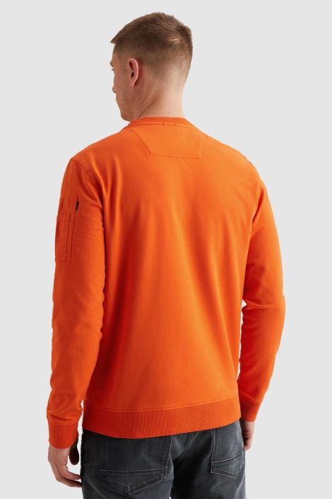 PME legend oranje heren sweater | Model achteraanzicht