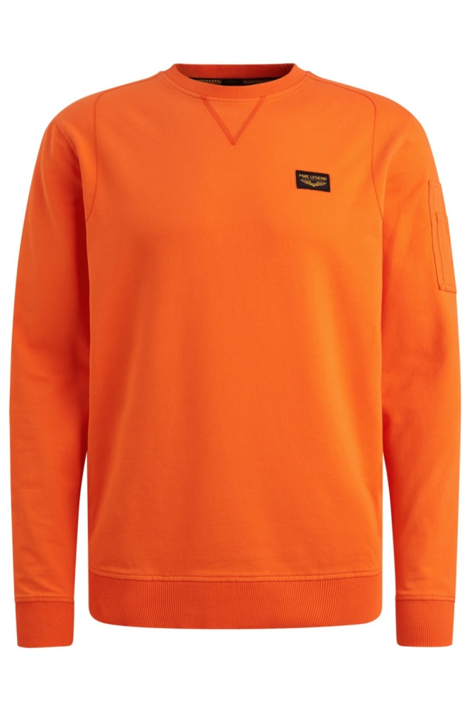 PME legend oranje heren sweater | Vooraanzicht