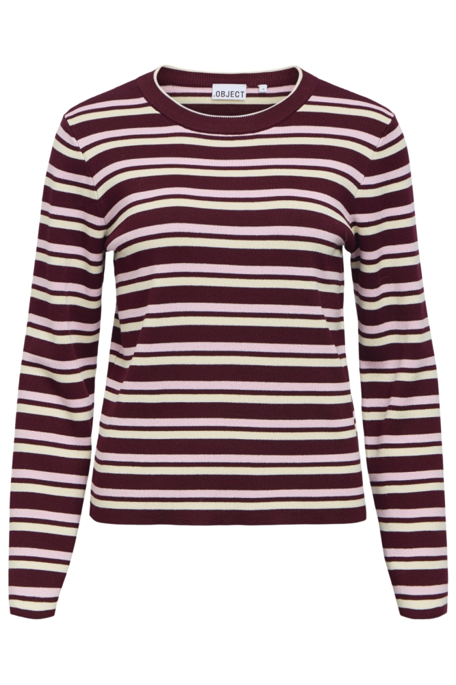 Object bordeaux dames trui | Vooraanzicht