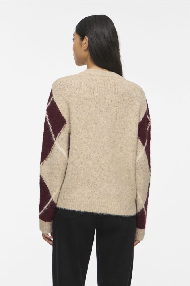 Vila beige dames trui | Model achteraanzicht