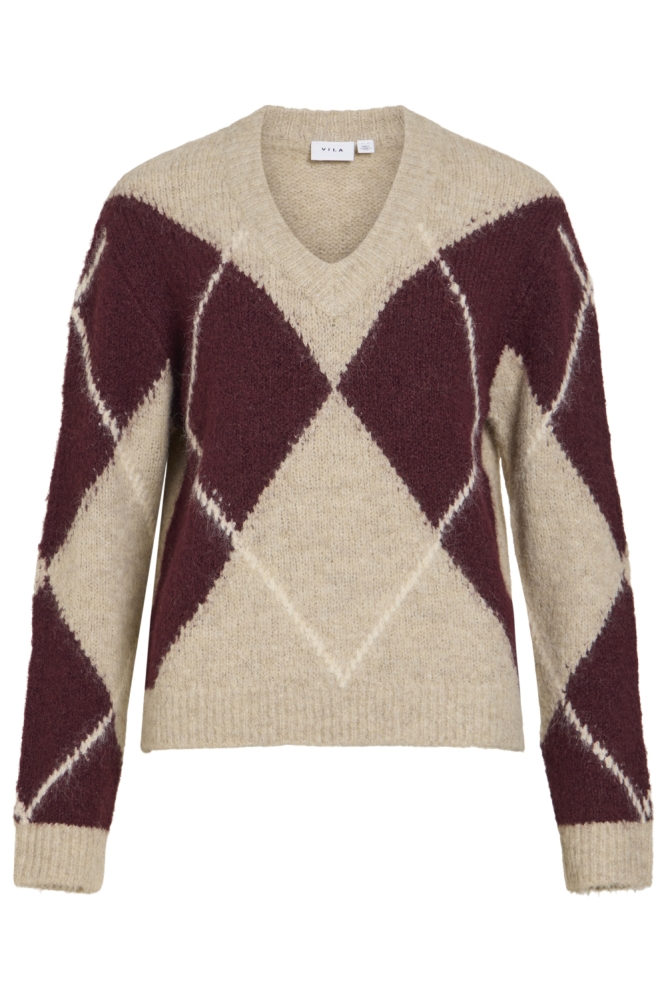 Vila beige dames trui | Vooraanzicht