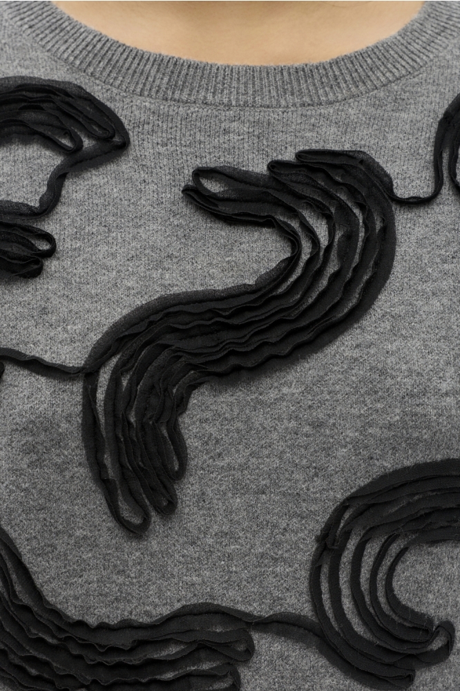 Object grijze dames trui | Close up