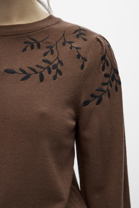 Object bruine dames trui | Close up