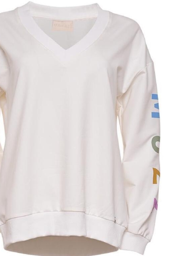 Maicazz ecru dames sweater | Close up