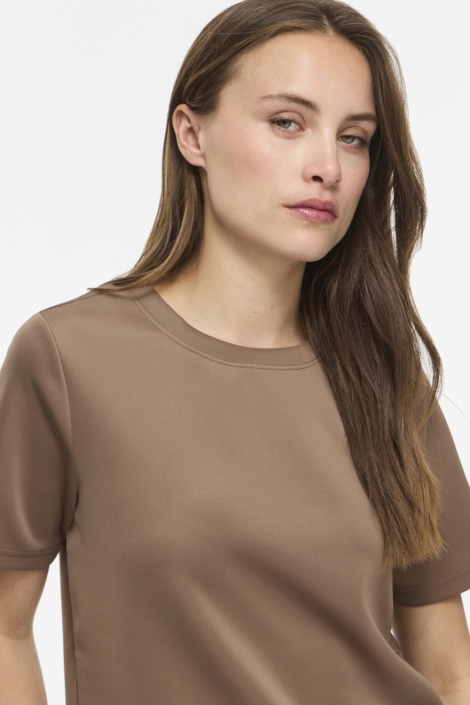 Vila bruine dames t-shirt | Close up