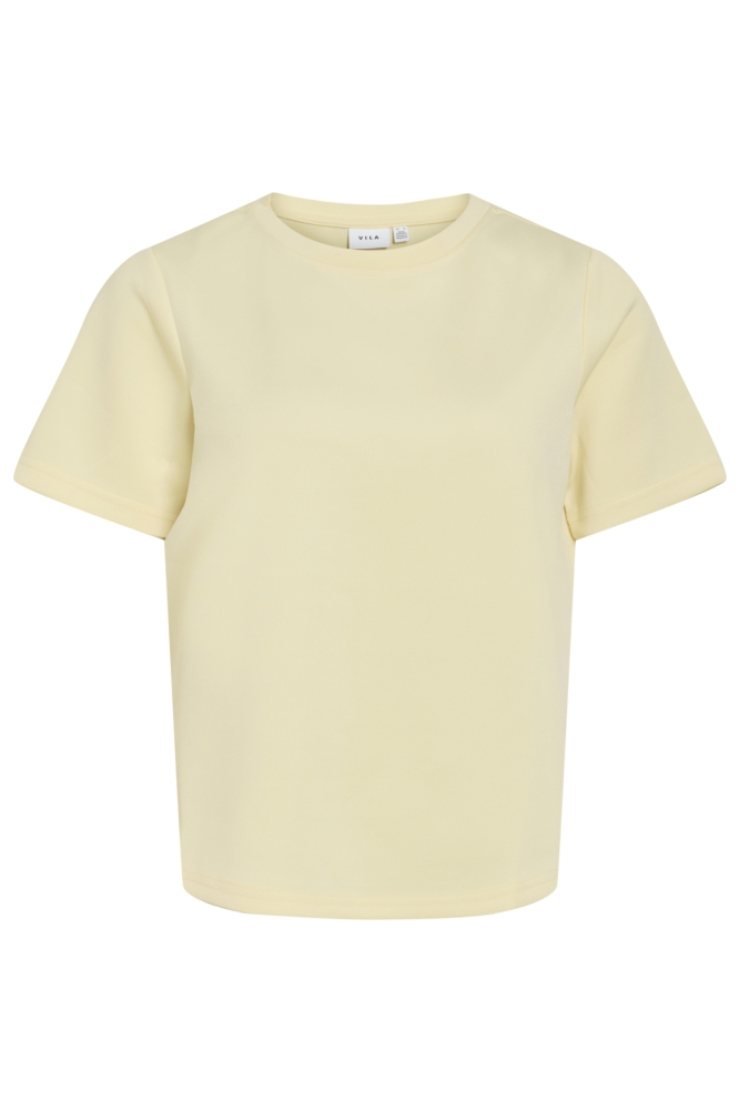 Vila gele dames t-shirt | Vooraanzicht