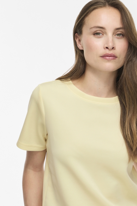 Vila gele dames t-shirt | Close up