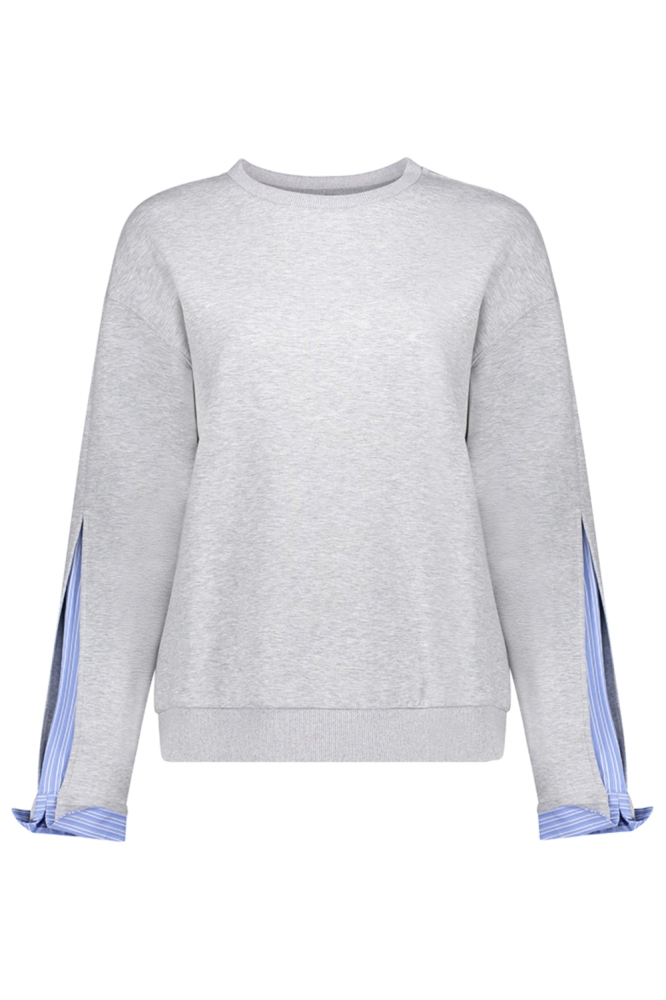 Geisha grijze dames sweater | Vooraanzicht