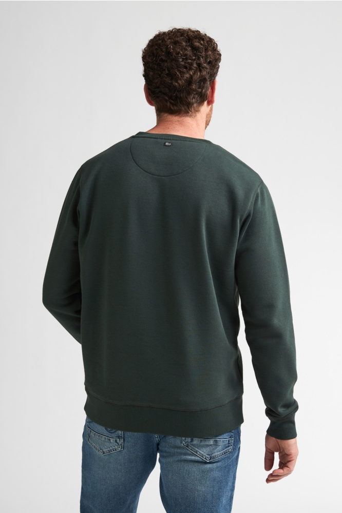 Petrol Industries groene heren sweater | Model achteraanzicht