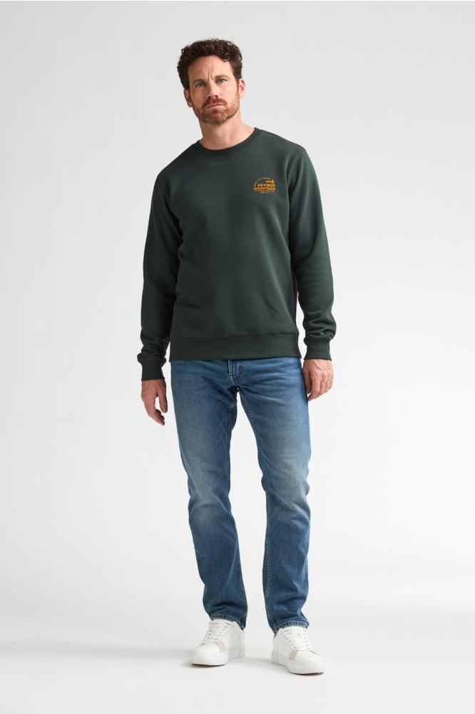 Petrol Industries groene heren sweater | Model