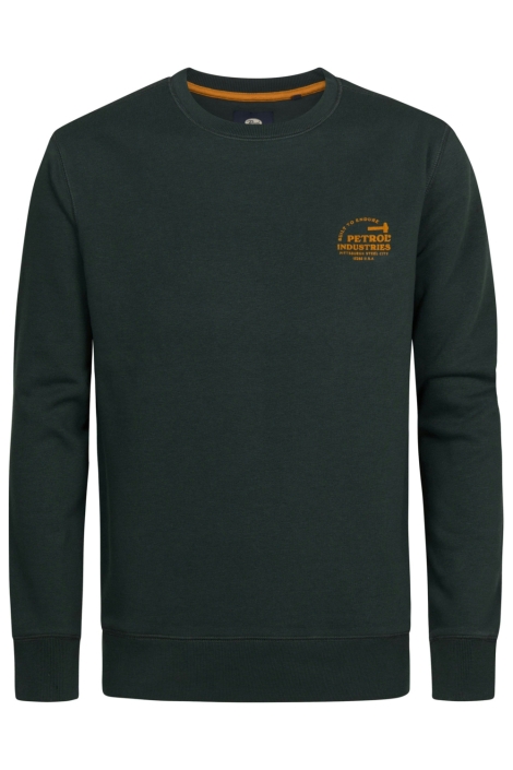 Petrol Industries groene heren sweater | Vooraanzicht