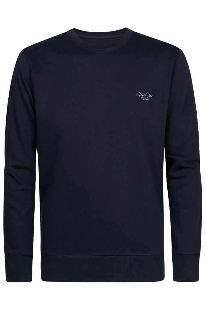 Petrol Industries blauwe heren sweater | Vooraanzicht