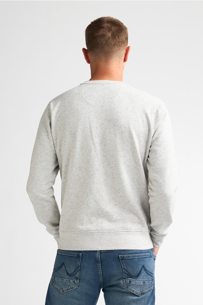 Petrol Industries grijze heren sweater | Model achteraanzicht