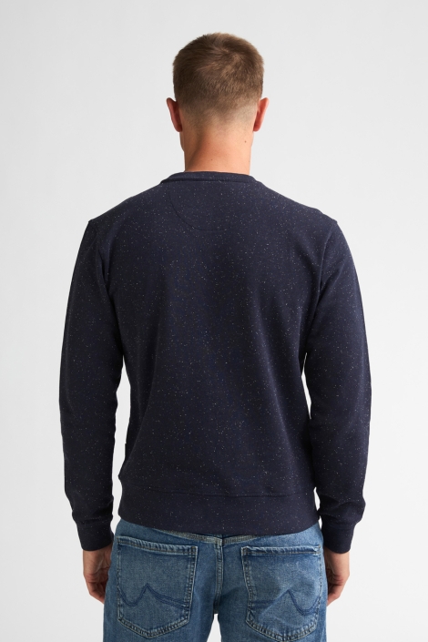 Petrol Industries blauwe heren sweater | Model achteraanzicht
