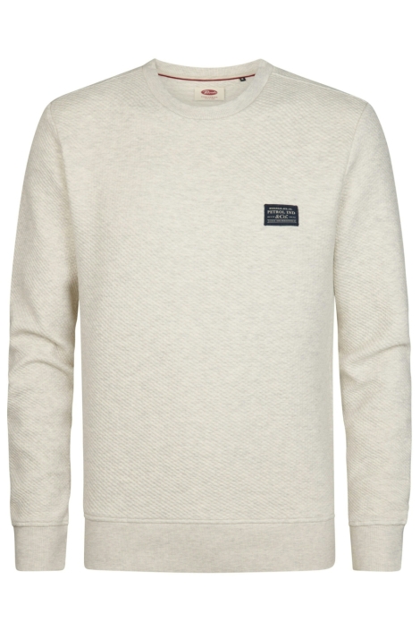Petrol Industries beige heren sweater | Vooraanzicht