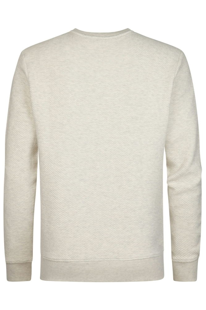 Petrol Industries beige heren sweater | Achteraanzicht