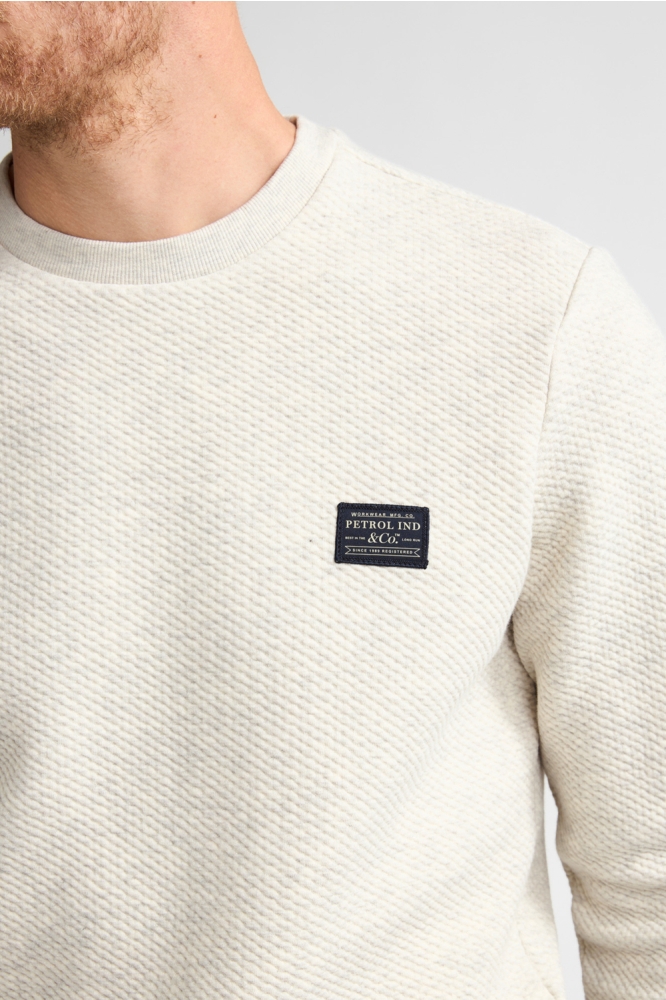 Petrol Industries beige heren sweater | Close up
