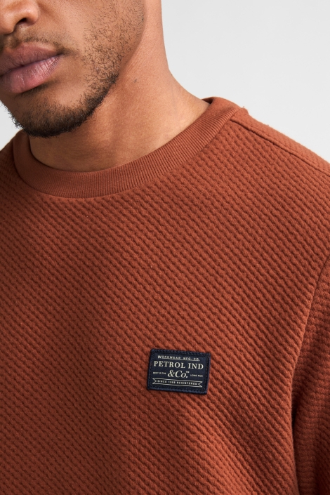 Petrol Industries koperen heren sweater | Close up