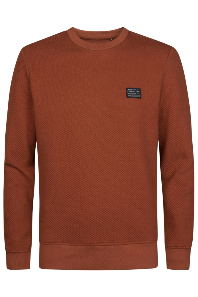 Petrol Industries koperen heren sweater | Vooraanzicht