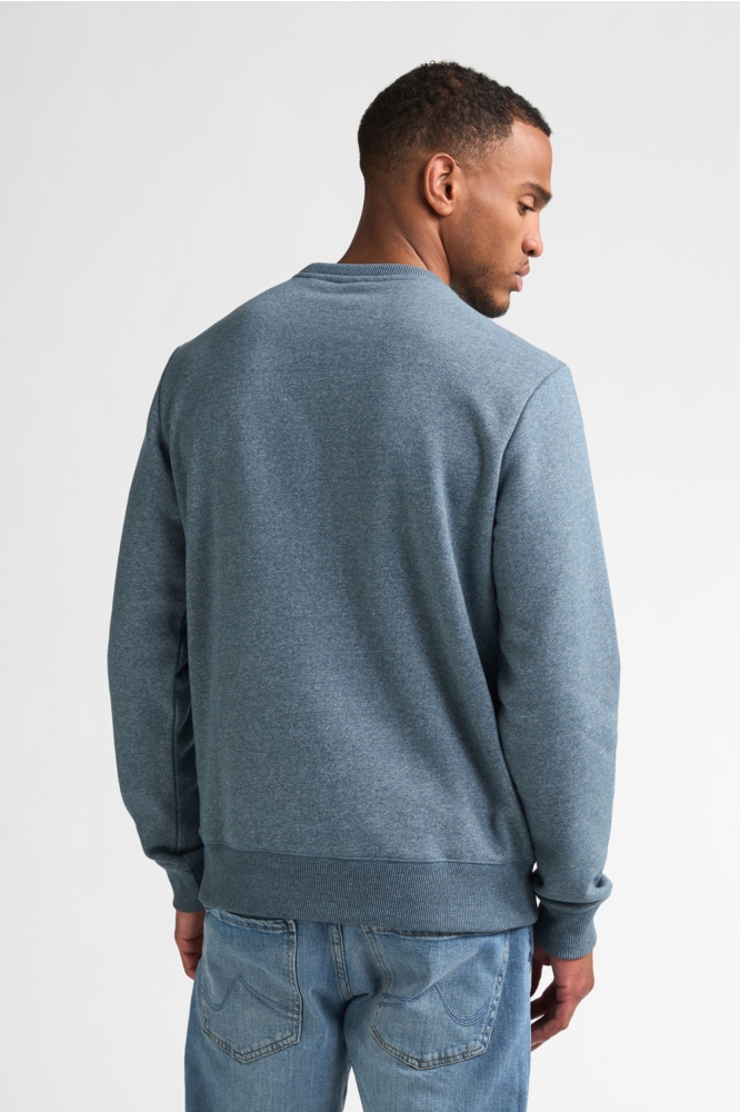 Petrol Industries blauwe heren sweater | Model achteraanzicht
