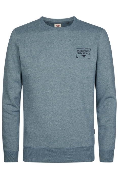 Petrol Industries blauwe heren sweater | Vooraanzicht