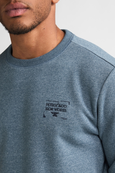 Petrol Industries blauwe heren sweater | Kleurstaal