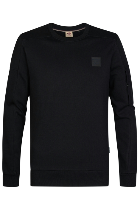 Petrol Industries zwarte heren sweater | Vooraanzicht