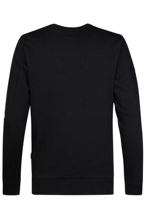 Petrol Industries zwarte heren sweater | Achteraanzicht