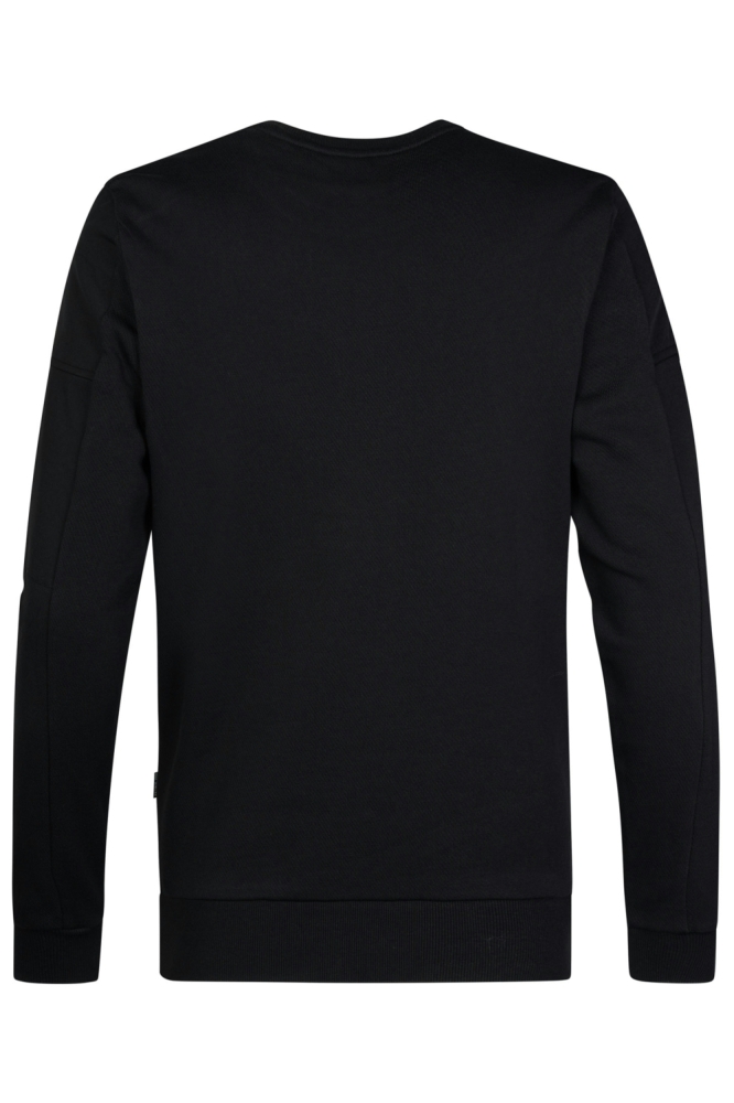 Petrol Industries zwarte heren sweater | Achteraanzicht